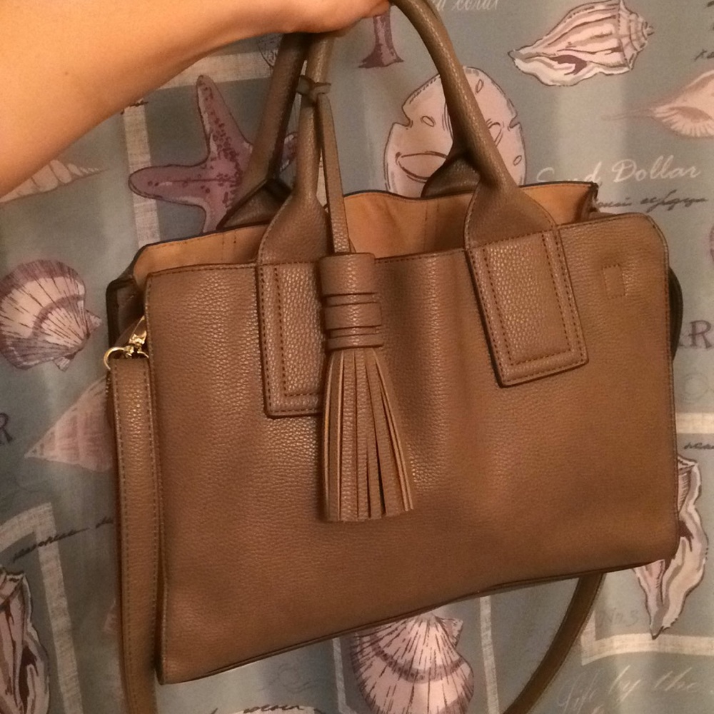 NWT Shoe Dazzle Faux Leather Bag in Tan - Picture 4 of 5